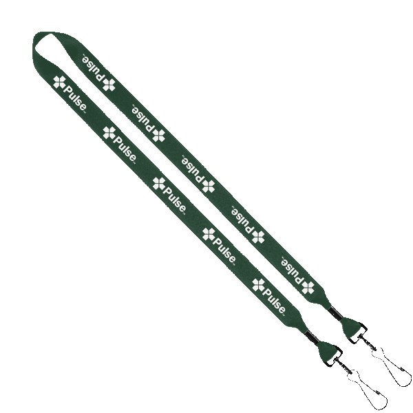 3/4" 2-Ended Polyester Lanyard with Metal Crimp & Metal Swivel Snap Hook 1