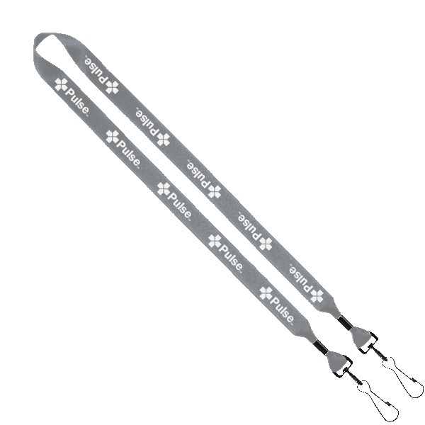 3/4" 2-Ended Polyester Lanyard with Metal Crimp & Metal Swivel Snap Hook 1