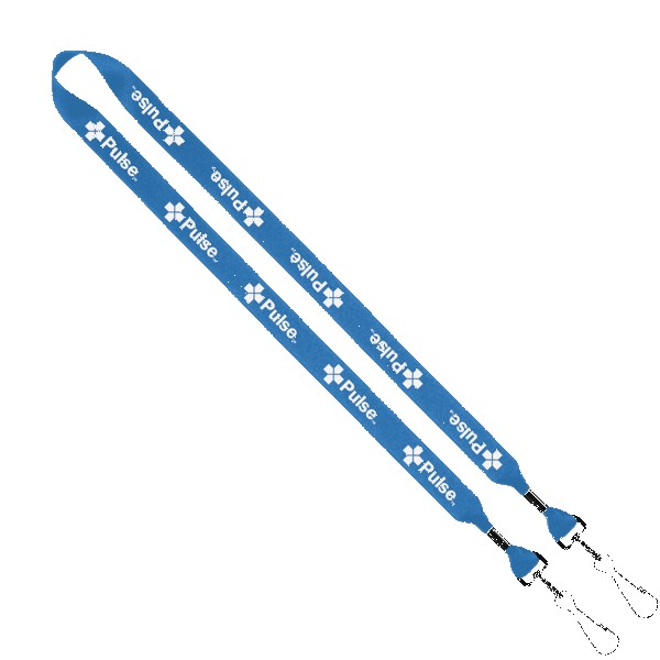 3/4" 2-Ended Polyester Lanyard with Metal Crimp & Metal Swivel Snap Hook 1