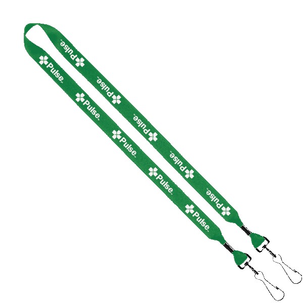 3/4" 2-Ended Polyester Lanyard with Metal Crimp & Metal Swivel Snap Hook 1