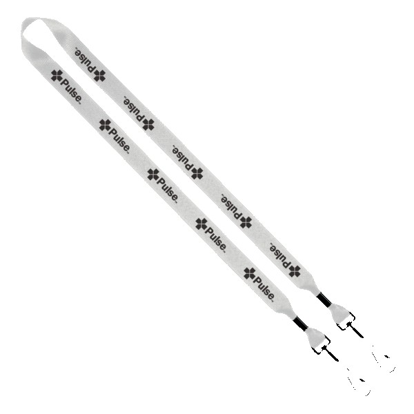 3/4" 2-Ended Polyester Lanyard with Metal Crimp & Metal Swivel Snap Hook 1