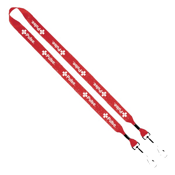 3/4" 2-Ended Polyester Lanyard with Metal Crimp & Metal Swivel Snap Hook 1