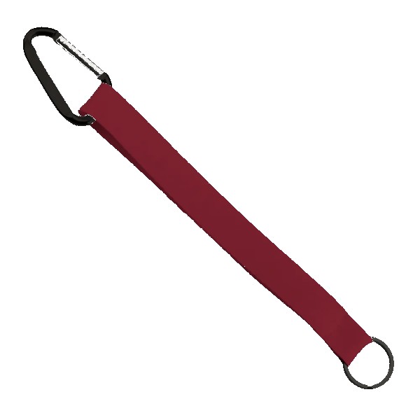 3/4" Sewn Polyester Keychain with Metal Split-Ring and Carabiner 1