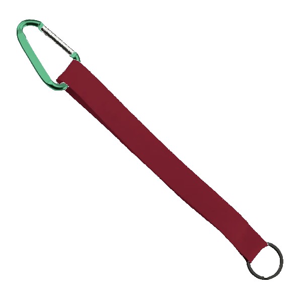3/4" Sewn Polyester Keychain with Metal Split-Ring and Carabiner 1