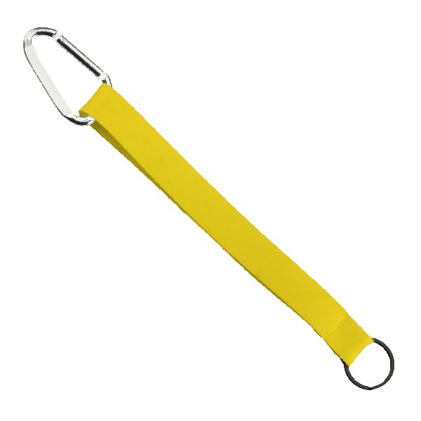3/4" Sewn Polyester Keychain with Metal Split-Ring and Carabiner 1