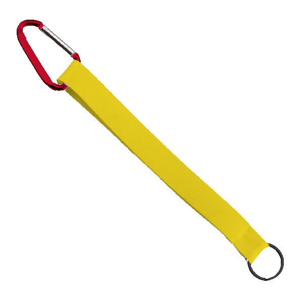3/4" Sewn Polyester Keychain with Metal Split-Ring and Carabiner 1