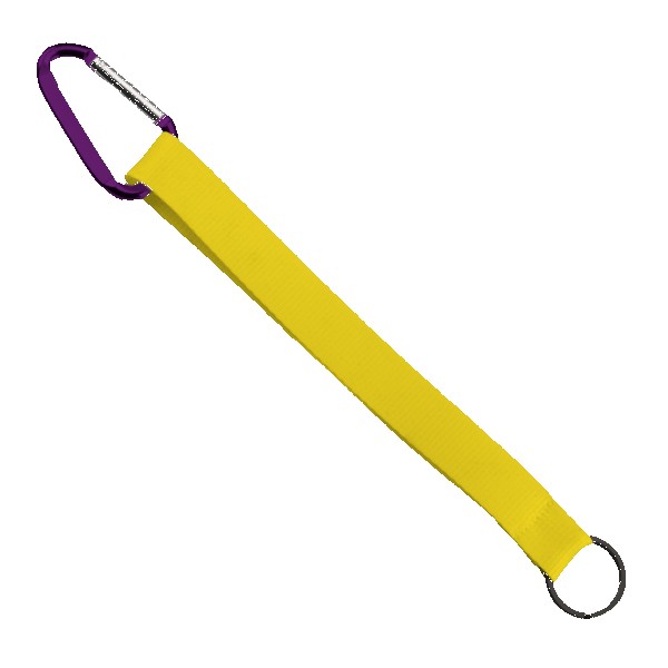 3/4" Sewn Polyester Keychain with Metal Split-Ring and Carabiner 1