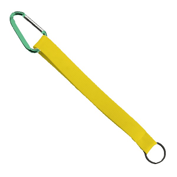 3/4" Sewn Polyester Keychain with Metal Split-Ring and Carabiner 1