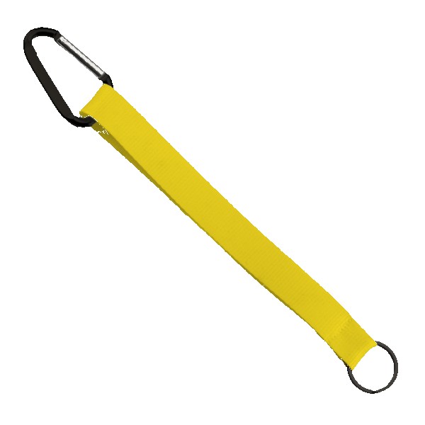 3/4" Sewn Polyester Keychain with Metal Split-Ring and Carabiner 1