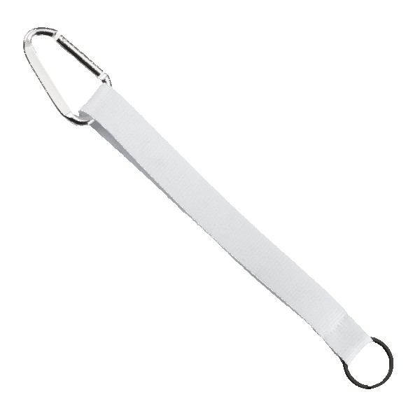 3/4" Sewn Polyester Keychain with Metal Split-Ring and Carabiner 1