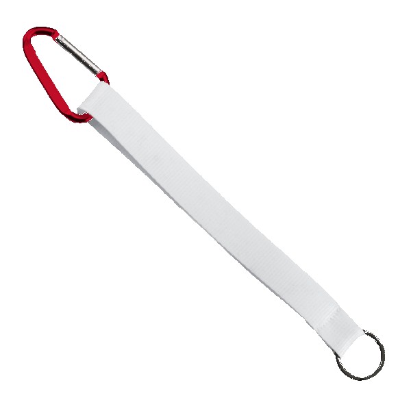 3/4" Sewn Polyester Keychain with Metal Split-Ring and Carabiner 1