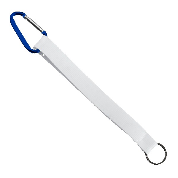 3/4" Sewn Polyester Keychain with Metal Split-Ring and Carabiner 1