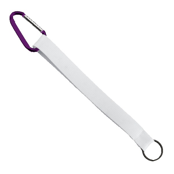 3/4" Sewn Polyester Keychain with Metal Split-Ring and Carabiner 1