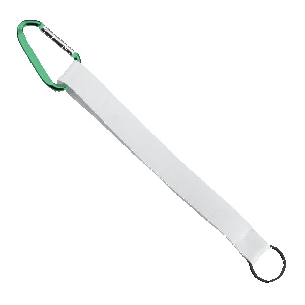 3/4" Sewn Polyester Keychain with Metal Split-Ring and Carabiner 1