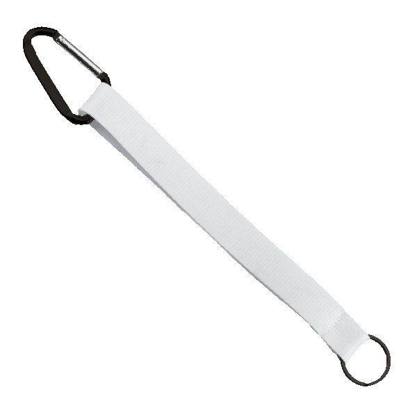 3/4" Sewn Polyester Keychain with Metal Split-Ring and Carabiner 1