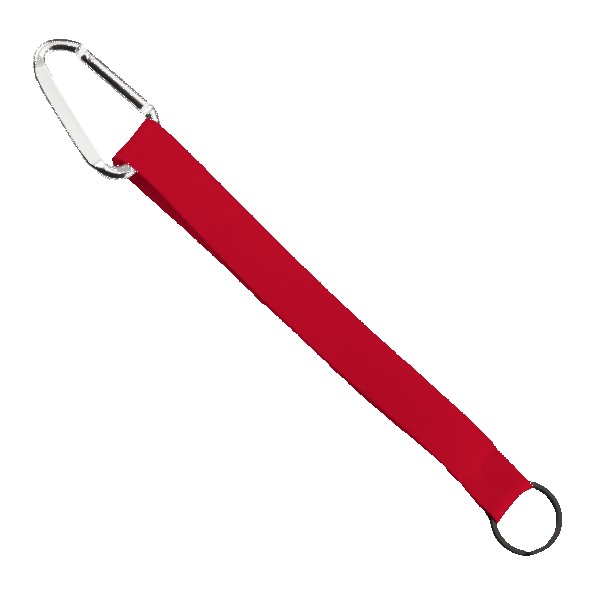3/4" Sewn Polyester Keychain with Metal Split-Ring and Carabiner 1
