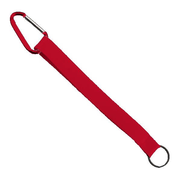 3/4" Sewn Polyester Keychain with Metal Split-Ring and Carabiner 1