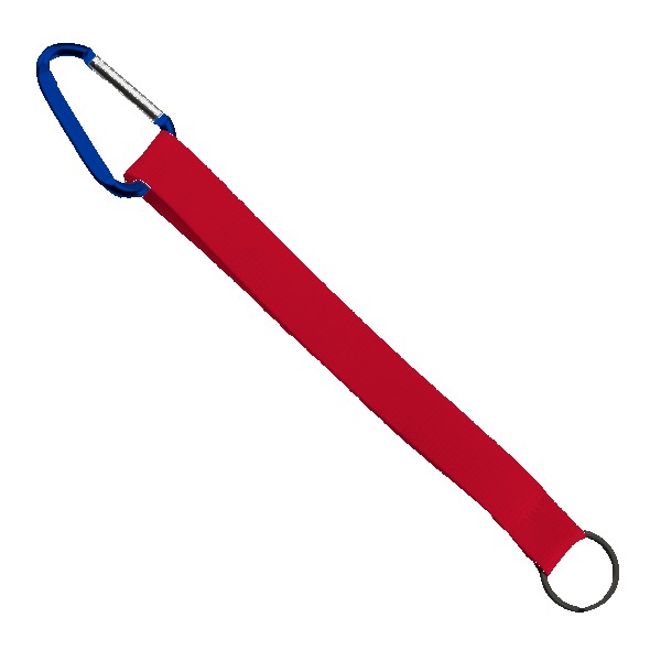 3/4" Sewn Polyester Keychain with Metal Split-Ring and Carabiner 1