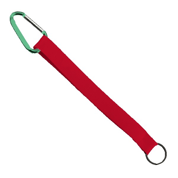 3/4" Sewn Polyester Keychain with Metal Split-Ring and Carabiner 1