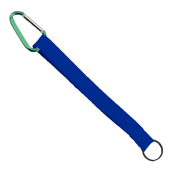 3/4" Sewn Polyester Keychain with Metal Split-Ring and Carabiner 1