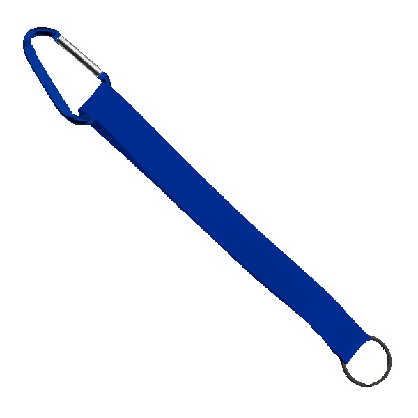 3/4" Sewn Polyester Keychain with Metal Split-Ring and Carabiner 1
