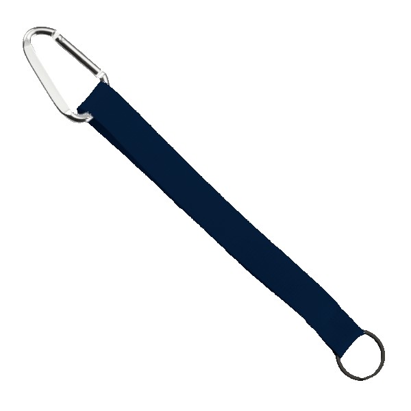 3/4" Sewn Polyester Keychain with Metal Split-Ring and Carabiner 1