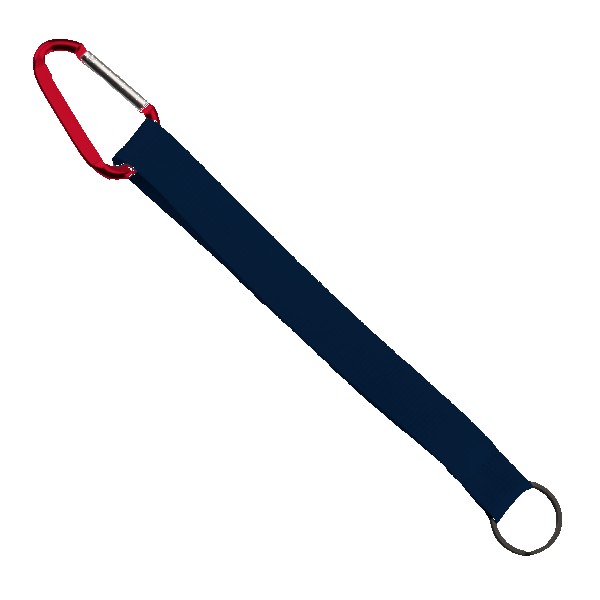 3/4" Sewn Polyester Keychain with Metal Split-Ring and Carabiner 1