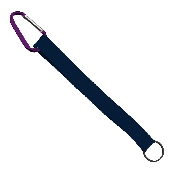 3/4" Sewn Polyester Keychain with Metal Split-Ring and Carabiner 1