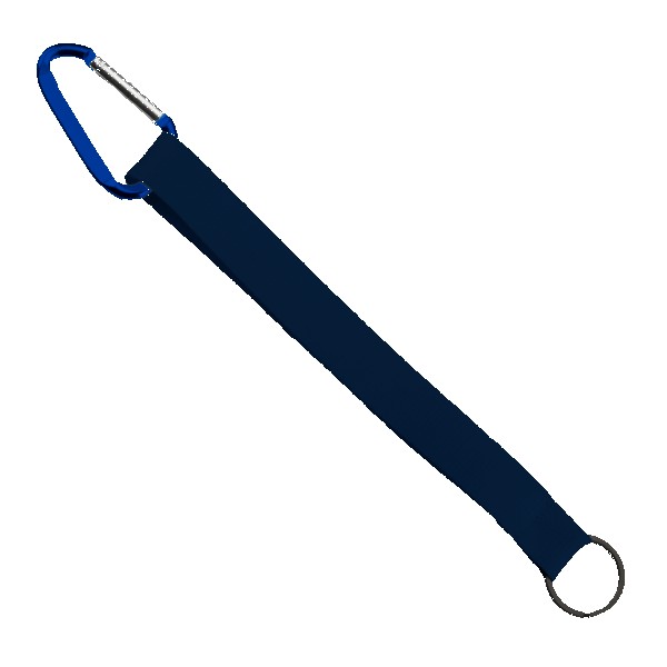 3/4" Sewn Polyester Keychain with Metal Split-Ring and Carabiner 1