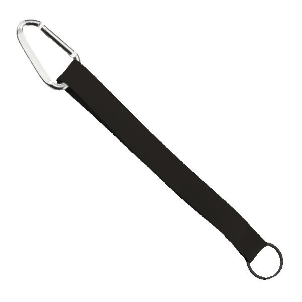 3/4" Sewn Polyester Keychain with Metal Split-Ring and Carabiner 1