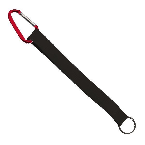3/4" Sewn Polyester Keychain with Metal Split-Ring and Carabiner 1
