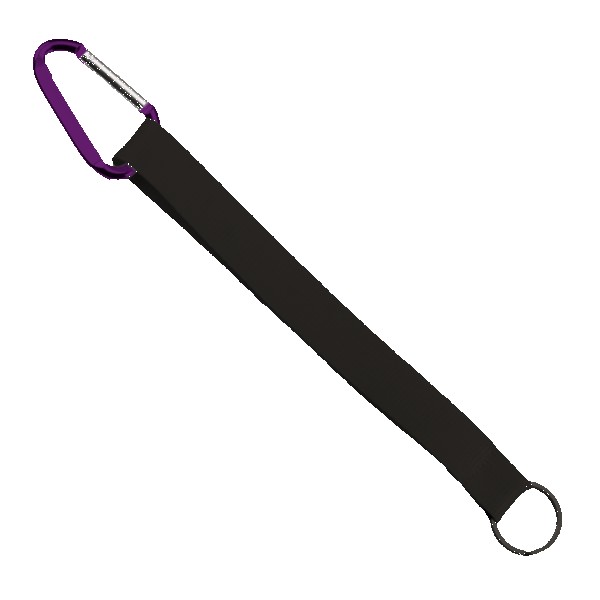 3/4" Sewn Polyester Keychain with Metal Split-Ring and Carabiner 1