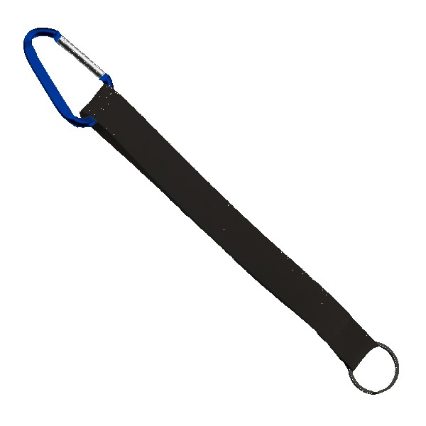 3/4" Sewn Polyester Keychain with Metal Split-Ring and Carabiner 1