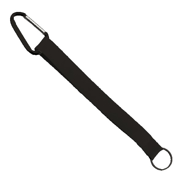 3/4" Sewn Polyester Keychain with Metal Split-Ring and Carabiner 1
