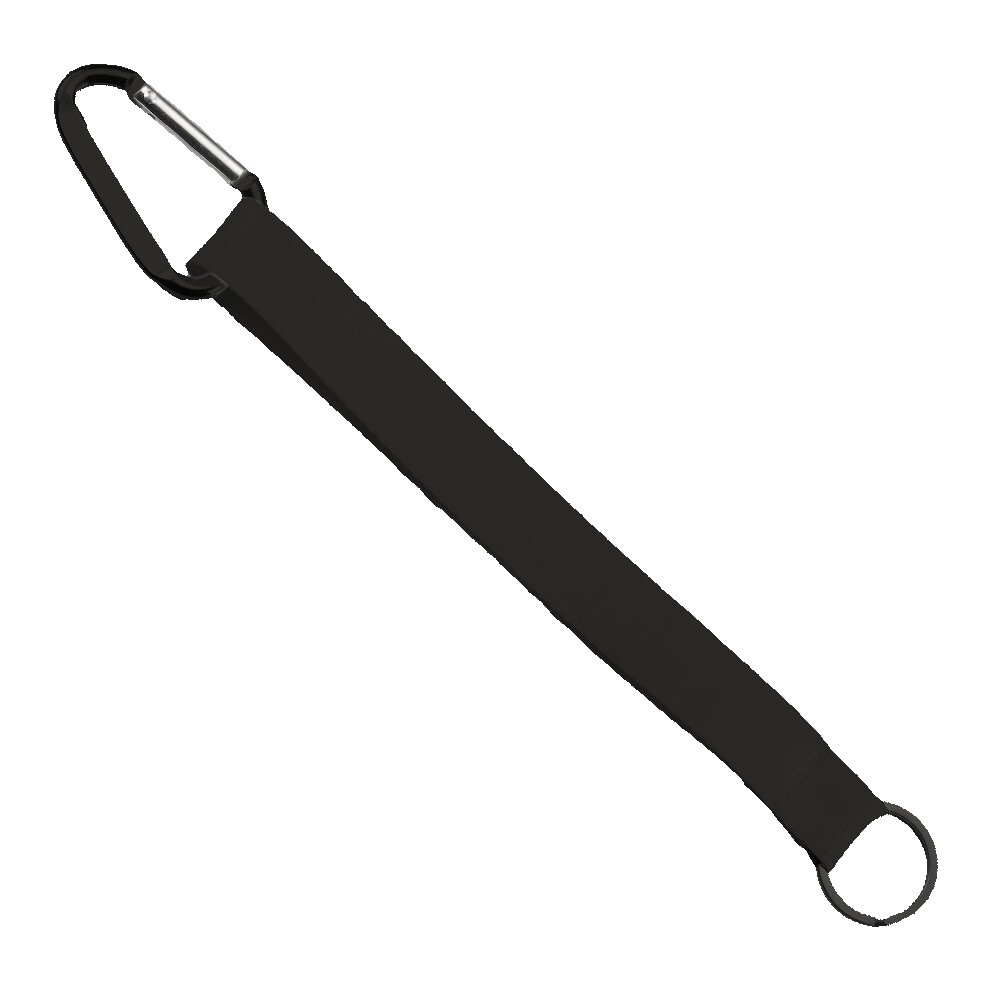 3/4" Sewn Polyester Keychain with Metal Split-Ring and Carabiner 1