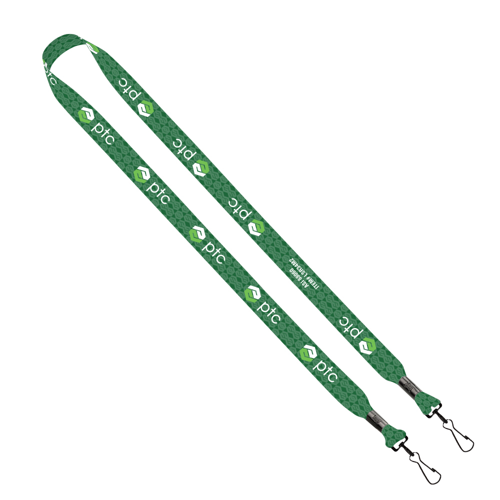 3/4" rPET Dye-Sublimated Double-Ended Lanyard With Metal Crimp and Swivel Snap Hook 1