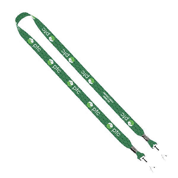 3/4" rPET Dye-Sublimated Double-Ended Lanyard With Metal Crimp and Swivel Snap Hook 1