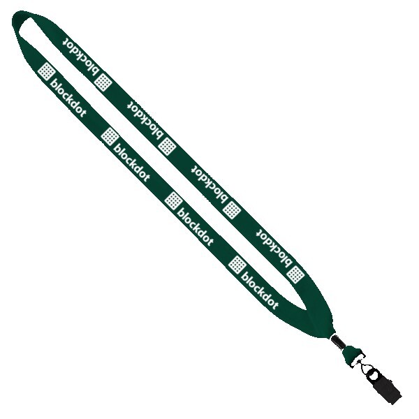 3/4" Cotton Lanyard with Metal Crimp & Bulldog Clip 1