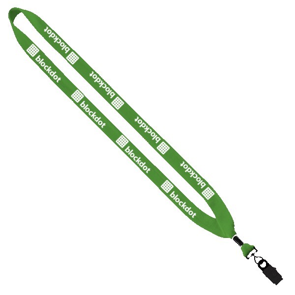 3/4" Cotton Lanyard with Metal Crimp & Bulldog Clip 1