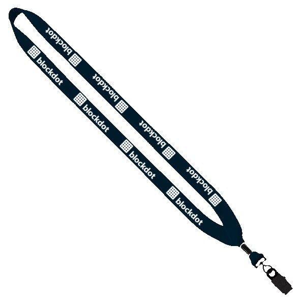 3/4" Cotton Lanyard with Metal Crimp & Bulldog Clip 1