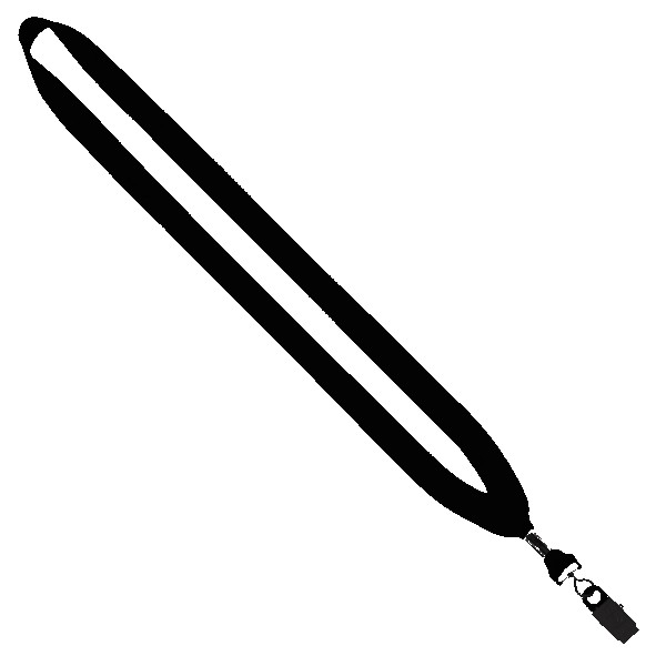 3/4" Cotton Lanyard with Metal Crimp & Bulldog Clip 1