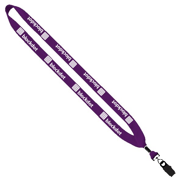 3/4" Cotton Lanyard with Metal Crimp & Bulldog Clip 1