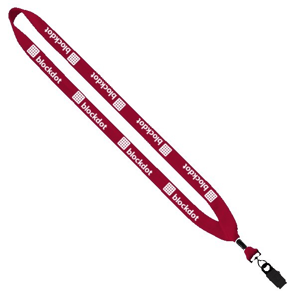 3/4" Cotton Lanyard with Metal Crimp & Bulldog Clip 1
