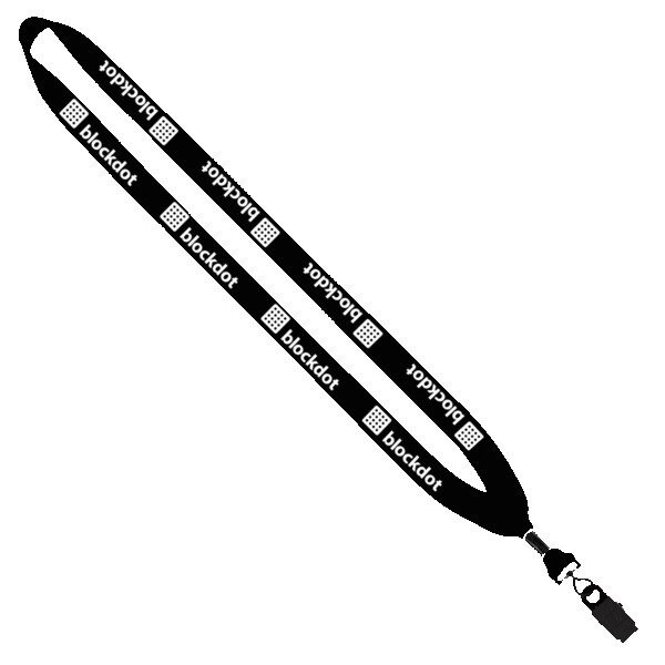 3/4" Cotton Lanyard with Metal Crimp & Bulldog Clip 1
