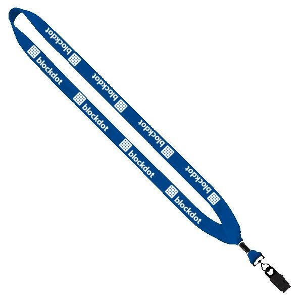 3/4" Cotton Lanyard with Metal Crimp & Bulldog Clip 1