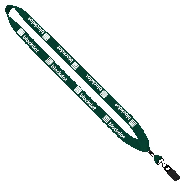 3/4" Cotton Lanyard with Metal Crimp & Bulldog Clip 1