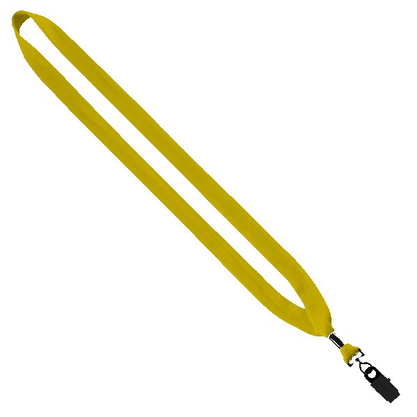 3/4" Cotton Lanyard with Metal Crimp & Bulldog Clip 1