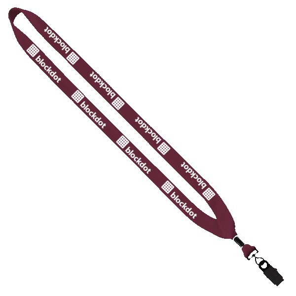 3/4" Cotton Lanyard with Metal Crimp & Bulldog Clip 1
