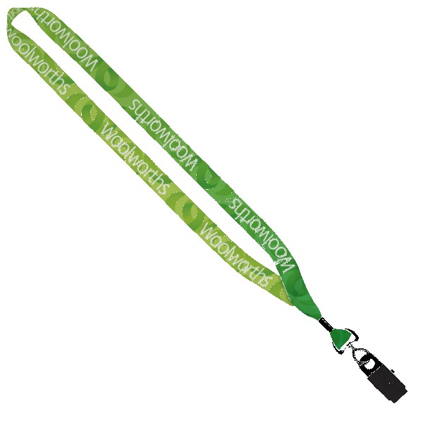 3/4" rPET Dye-Sublimated Lanyard w/ Metal Crimp & Metal Split-Ring 1
