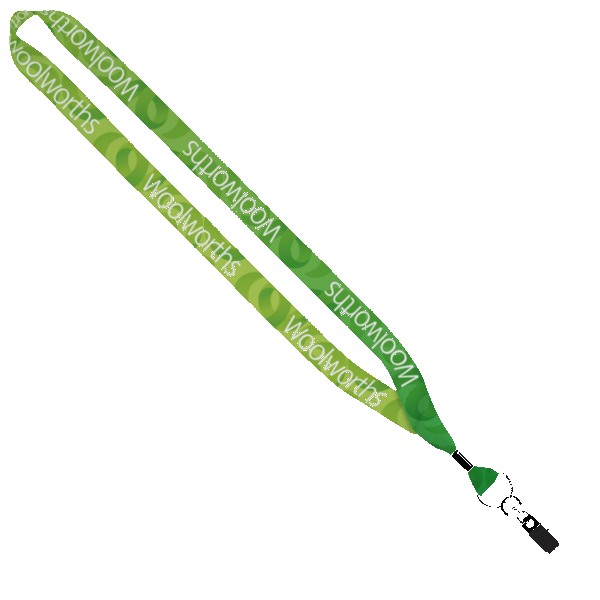 3/4" rPET Dye-Sublimated Lanyard w/ Metal Crimp & Metal Split-Ring 1